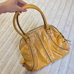 Nine West Yellow leather handbag y2k punk Streetwear party festivals